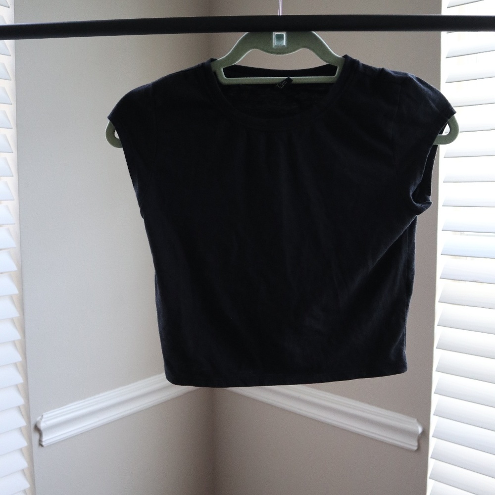 Black T Shirt Crop Top